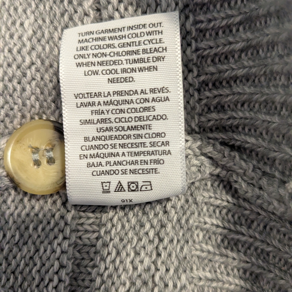 Time And Tru Gray Button-Up Women's Sweater Size XXL - Picture 5 of 5